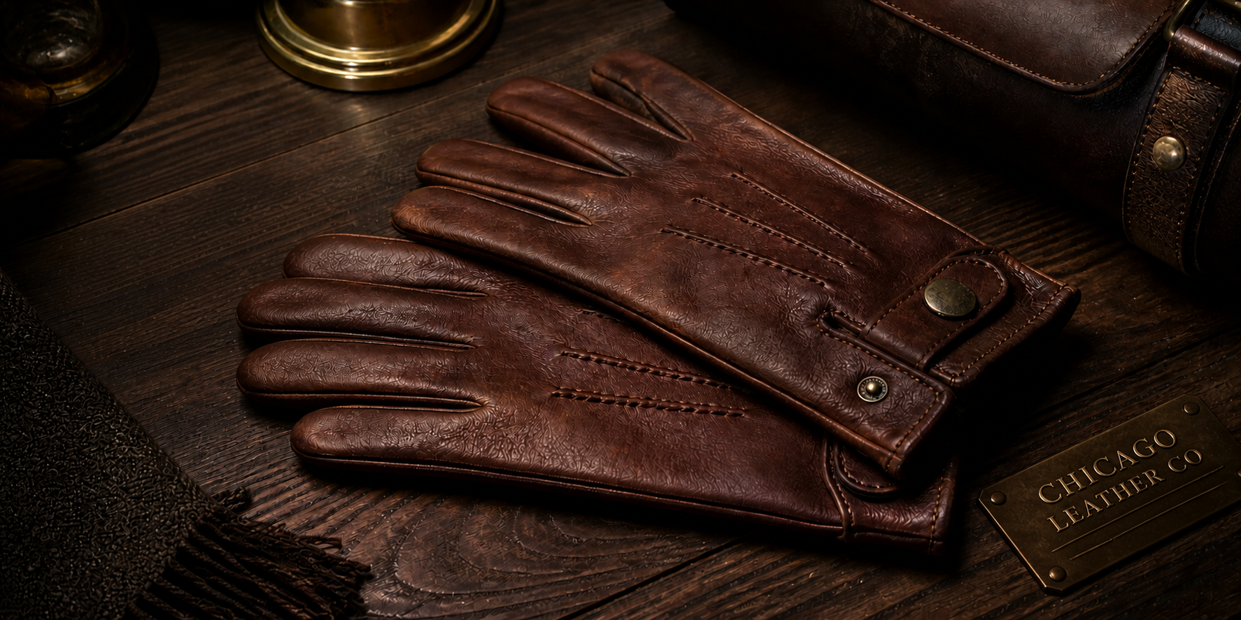 Leather gloves detail
